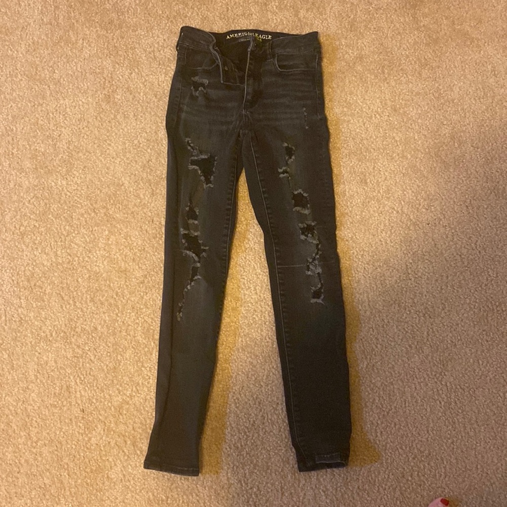American Eagle black ripped jeans